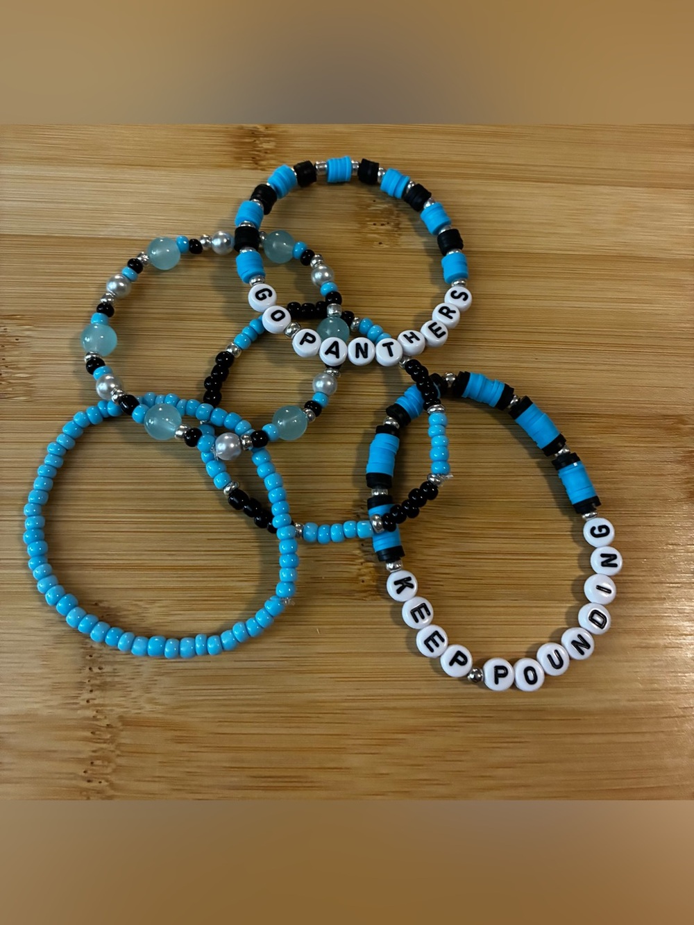 'Go Panthers' Stackable Bracelet Set - Picture 2 of 3